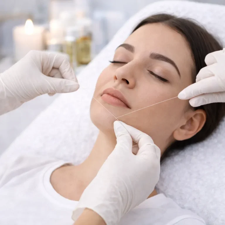 Epilation au fil menton