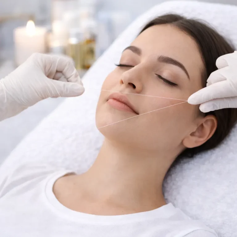 Epilation au fil visage complet